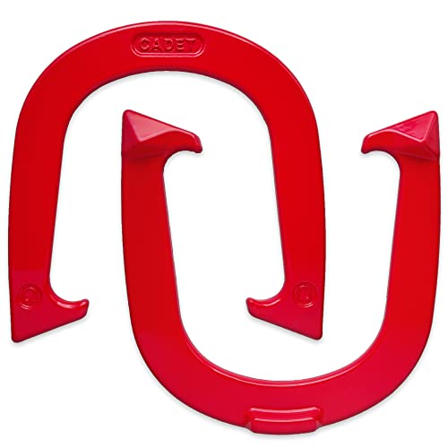 Light Weight Cadet Pitching Horseshoes - NHPA Sanctioned for Tournament Play - Drop Forged Steel - One Pair (2 Shoes) - color: Red
