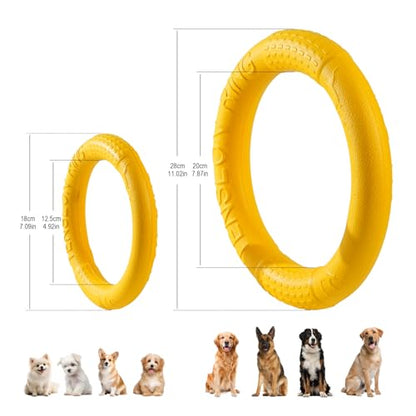 Outdoor Fitness Dog Toy Training Ring Floating Traction Toy Round Dog Pull Ring Interactive Game Tool, Suitable for Small and Medium-Sized Dogs (Yellow, Small) - size: Small