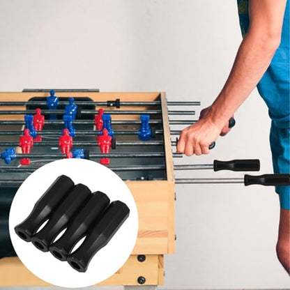 4PCS Foosball Table Handle Grip Replacement, Black Plastic Soccer Rod Handles, Octagonal Table Football Grip for Mini Foosball Tabl·e Accessories 4.53"