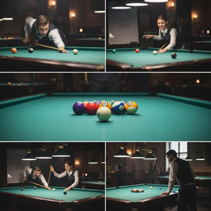 Billiard Balls Set Pool Ball Set 16Pcs Billiard Balls Set US Style Pool Ball Resin 57.2mm Dia for Tournament Practice