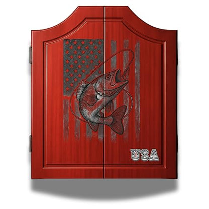 UV Printed Dart Board Cabinet Set Wooden Dartboard Cabinet for Family Game Rooms