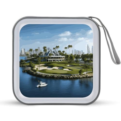 Golf Yacht Club DVD Case Large Storage Disc Wallet Bag Portable CD Case Holder 40 Capacity Hard Plastic Disc Cases Storage Binder DVD Case Wallet for Car Home Office Travel