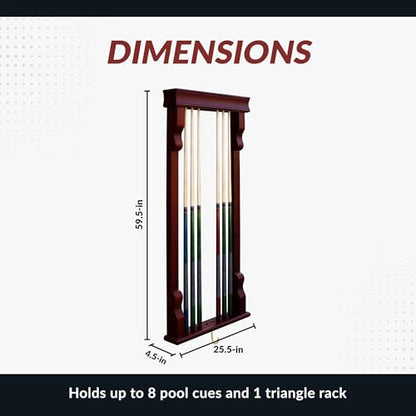 Hathaway Vintage Wall Billiard Pool Cue Rack