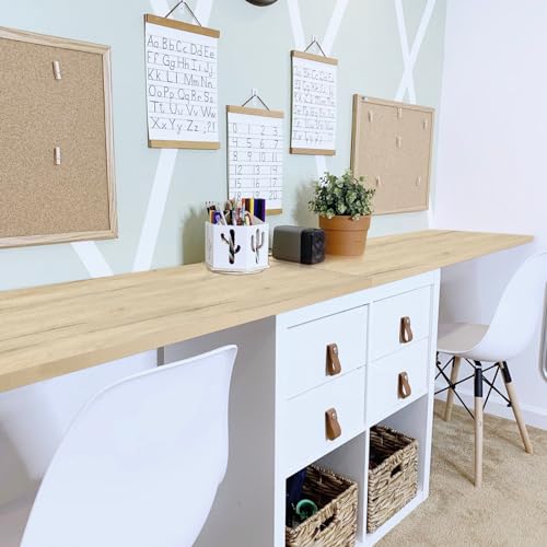 Kaboon Universal Tabletop 45.67"x23.62", Solid One-Piece Melamine Table Top, Double Desk L-Desk DIY, Home and Office, Oak/Grey Tone - color: Oak, size: 46x24