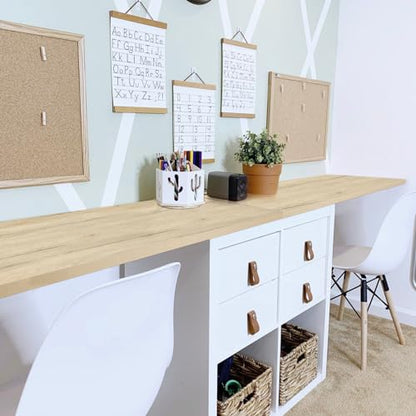 Kaboon Universal Tabletop 45.67"x23.62", Solid One-Piece Melamine Table Top, Double Desk L-Desk DIY, Home and Office, Oak/Grey Tone - color: Oak, size: 46x24