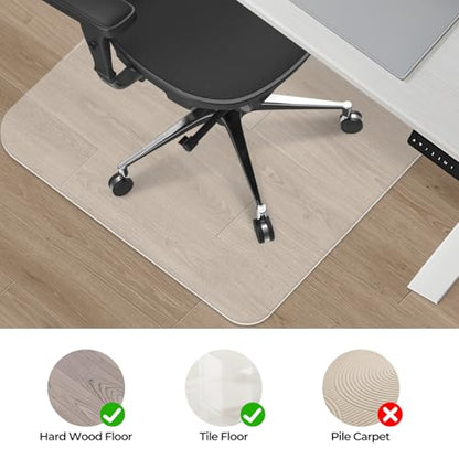 Office Chair Mat for Hard Wood Floors 36"x47" Heavy Duty Floor Protector Easy Clean - size: 47" x 36" Rectangle (1pc)