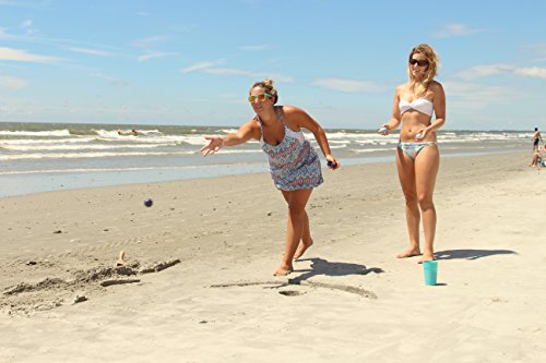 TidalBall Set | America's Beach Game | Portable Beach Cornhole Alternative | Sand Toss Game, Balls Float, 2 Koozies Included | Outdoor Beach Games for Adults, Teens & Family