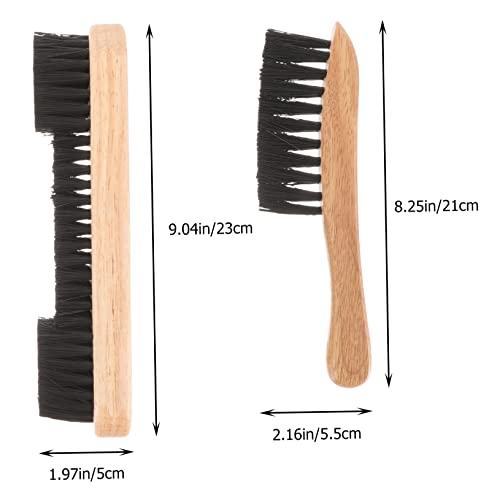 BESPORTBLE 2pcs Billiards Pool Table Clean Brush Set Wooden Billiard Table Cleaning Tool with Bristles for Dust and Dirt Removal for Bed and Rail Maintenance