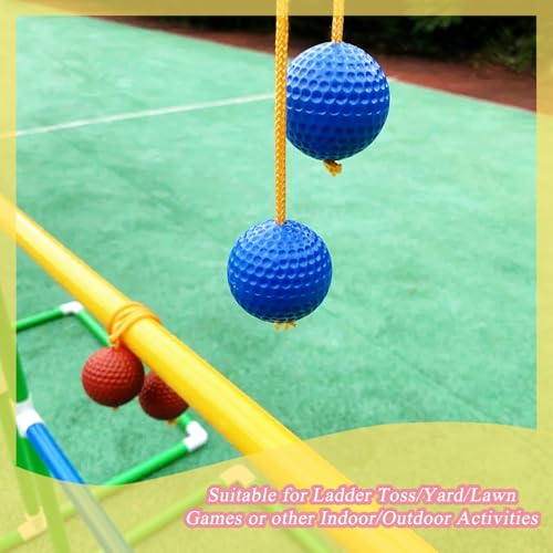 12 Pack Ladder Balls Ladder Toss Balls Replacement with Storage Bag for Toss Match (‎Red Blue Green Orange)