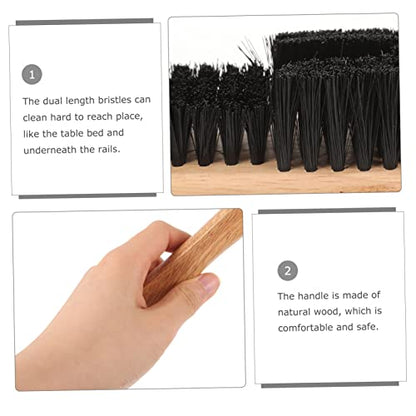 2pcs Wooden Pool Table Cleaning Brush Set Billiard Brush for Table Surface and Rail Dust Removal Essential Maintenance Tool for Snooker Rail