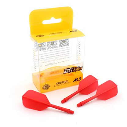 CUESOUL ROST Integrated Dart Shaft and Flights Medium,Slim Shape,Set of 3 - color: Red
