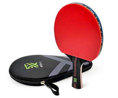 Professional Ping Pong Paddle – A Table Tennis Racket to Take Your Skill to the Next Level with Carbon Fiber Technology & Ergonomic Design – Premium Rubber & Sponge for Powerfull Speed & Spin.