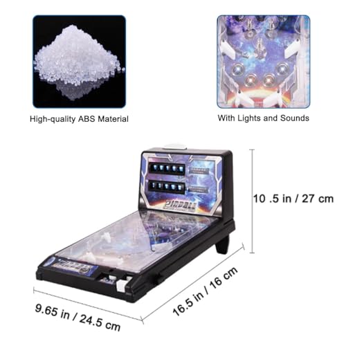 Retro Arcade Machine Pinball Machine for Kids, Tabletop Electronic Pinball Game with Lights and Sounds, Desktop Ball Shooting Toy for Adults Birthdays