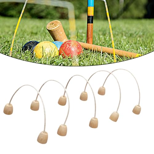 5X Games Croquet Hoops Croquet Gate Equipment Set Replacement for Family Game Outdoor Sport Wooden Gateball Set for Indoor