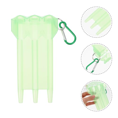 Hard Shell Dart Case Lightweight Carrying Container with Carabiner for Soft Tip Darts Storage Organizer Box Green