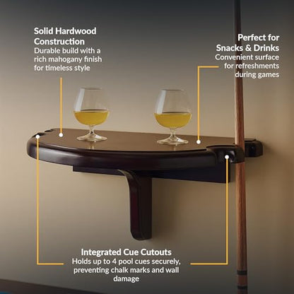 Hathaway Premium Half Moon Wall Shelf - color: Mahogany Finish