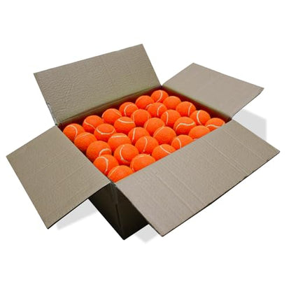 SHYUJAJIE Tennis Balls, 90 Pack Training Tennis Balls Bulk, High Elasticity Practice Tennis for Beginner, Exercise Playing Balls for Pet Dog - color: Orange