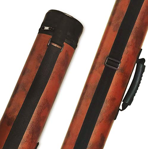 2x2 Hard cue case Oval Pool Cue Billiard Stick Carrying Case - color: A03-Brown