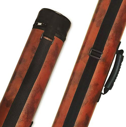 2x2 Hard cue case Oval Pool Cue Billiard Stick Carrying Case - color: A03-Brown
