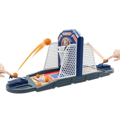 Basketball Shooting Game Toy, Funny Shooting Game, Desktop Table Basketball Games Set, Fast and Frenzied Launching ball - Including 1 Basketball Stand and 10 Balls, Gift for Kids 3 4 5 6 7 8 Year Old - color: Blue