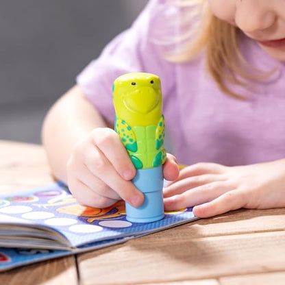 Melissa & Doug Sticker Wow!™ 24-Page Activity Pad and Sticker Stamper, 300 Stickers, Arts and Crafts Fidget Toy Collectible Character – Sea Turtle - for Kids Ages 3+ - FSC Certified - color: Sea Turtle, size: Single