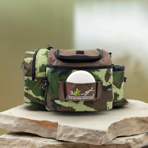 Mint Discs Fade Disc Golf BAG | Starter Bag with 10+ Disc Capacity | Premium Lightweight Disc Golf Shoulder Strap - color: Camo, size: Crunch