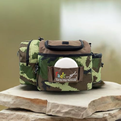 Mint Discs Fade Disc Golf BAG | Starter Bag with 10+ Disc Capacity | Premium Lightweight Disc Golf Shoulder Strap - color: Camo, size: Crunch