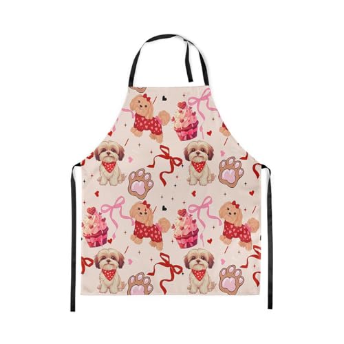 Castle Fairy Cute Rabbit Deer Kitchen Apron - color: Bowknot Dog Red