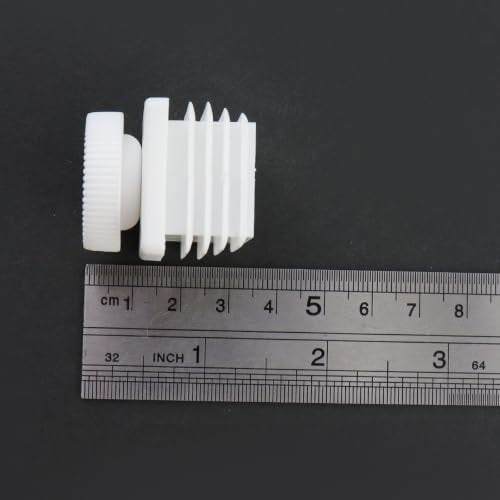 Antrader Home Office Table Desk Adjustable Leveling Feet,Plastic Metal Square Tube Insert Kit, 30mm x 30mm White, M8 Thread 28mm Base Diameter, 12 Sets - color: White,d28xm8, size: 30x30mm