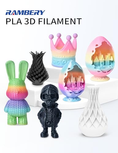 RAMBERY Black PLA+ 3D Printer Filament 1.75mm 1kg Spool, Toughness Upgraded 3D Printing Filament, Neatly Wound Fit Most FDM Printers - color: Pla+ Black, size: 1kg