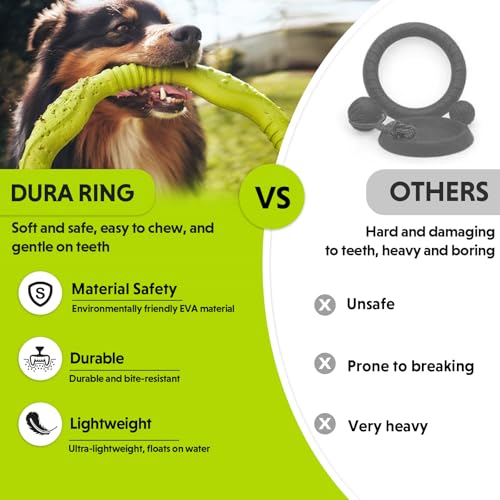 LaRoo Dog Flying Ring Toys, Floating Flying Disc Toys, Summer Pet Training Outdoor Durable Chew Toys for Medium and Large Dogs (Medium Green/22cm) - color: Green-M