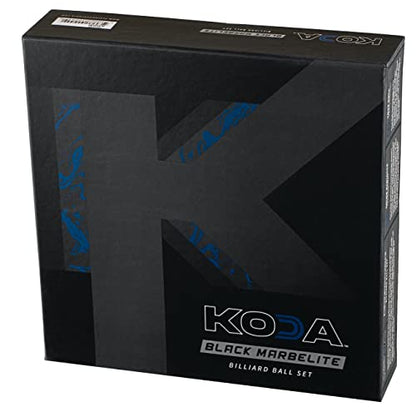 Koda Sports KBBM 2-1/4" Black Marbelite Swirl Complete Billiards & Pool Balls Set