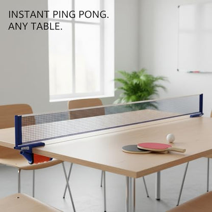 Retractable Table Tennis Net Set, Clamp-On Ping Pong Net for Standard Tables, Portable Polyester Mesh with Quick Setup - color: Orange