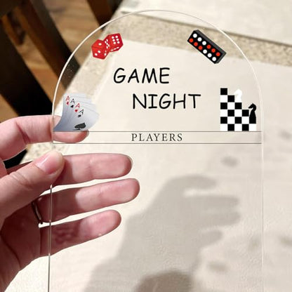Personalized Family Game Night Scoreboard – Custom Dry Erase Score Tracker Board with Marker, Reusable Acrylic Game Scoreboard (5”X7“) - style: S