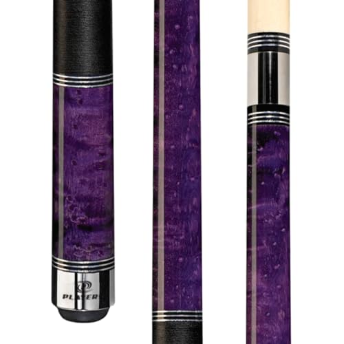 Players Classic Birds-Eye Maple with Triple Silver Rings Cue - color: Dark Purple, size: 21 Ounce