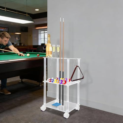 Pool Stick Holder Floor Stand, 10-Hole Acrylic Pool Cue Rack