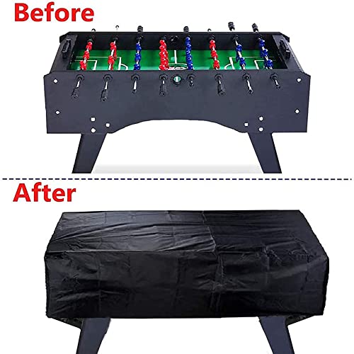 Foosball Table Cover Folding Soccer Table Cover Cover Rectangular Furniture ion Case Durable Oxford Billiard Soccer Table Cover Game Table Cove - color: Black