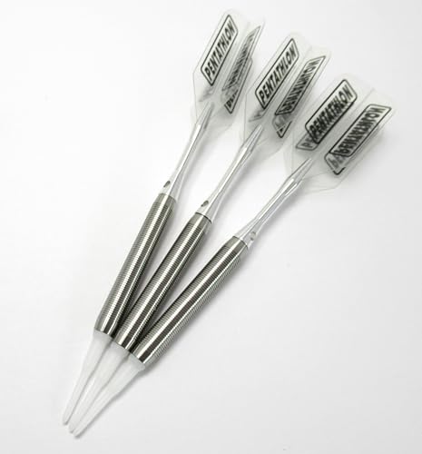Edge Me (Micro Edge) - Silver - 18 Gram 90% Tungsten Soft Tip Darts - with Upgrade Kit