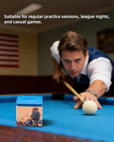 KONLLEN Billiard Chalk, Nano High Grip Pool Cue Chalk, Low Dust, Long Lasting, Fewer Miscues, Enhanced Spin Control, Professional Chalk for Pool Cue Tips (S/M/H) - color: 005 M Blue