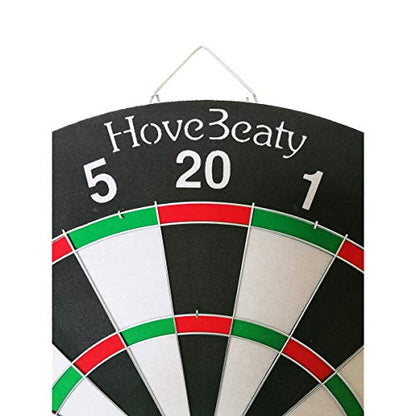 Dart Board, Dart Game Set with 6 Metal Darts and Double-Sided Flocking Dartboard (18 Inches)