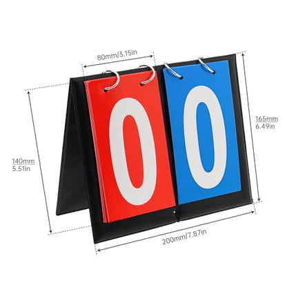 Flip Scoreboard 2-Digit – 6.3x7.9 Inch Portable Score Keeper with Large Numbers, PU Leather & Metal, for Basketball, Volleyball, Table Tennis, Cornhole, Board Games, Schools & Recreational Activities