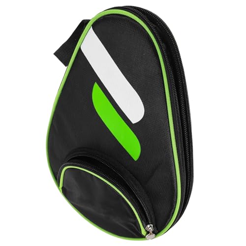 Veemoon Large Capacity Table Tennis Racket Bag with Enhanced Protection Portable Oxford Cloth Case for Indoor and Outdoor Use, Stylish Black Paddle and Balls Storage