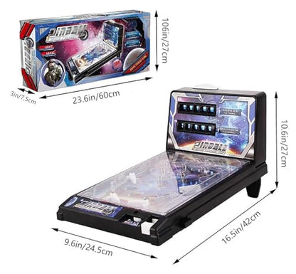 Portable Pinball Machine with Light and Sound Effects, Digital-Counter, Electronic Game Toys, Fun Retro Gifts, Tabletop for Family, Mini Space Fantasy Pinballs Machines