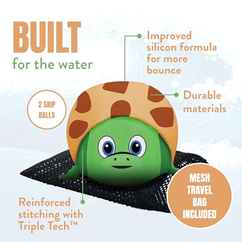 Activ Life The Ultimate Water Skip Balls, Water Bouncing Ball for Swimming Pool, Beach Toys for Friends, Family, Kids and Adults - style: Turtles
