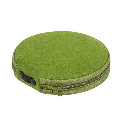 ELEZAY Small CD Case Round Felt 20 Capacity CDs Storage Wallet DVD Disc Holder,Olive Green - color: C-Olive