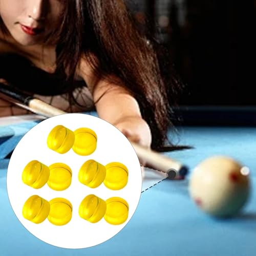 10 Pieces Break Jump Clear Cue Tip Billiard Pool Cue Tip Hard Professional Replacement for Player Billiard Beginners Snooker - color: yellow