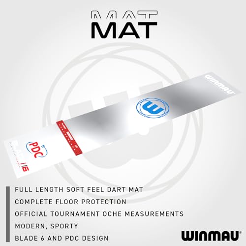 WINMAU Dart Mat with Throw Line for Soft Tip and Steel Tip - Available in Outshot and Clearzone Style - style: Clearzone