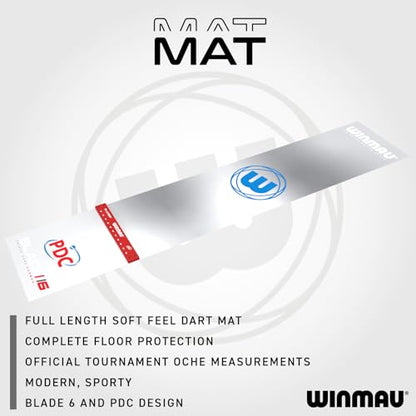 WINMAU Dart Mat with Throw Line for Soft Tip and Steel Tip - Available in Outshot and Clearzone Style - style: Clearzone