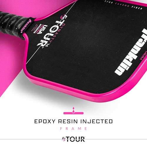 Franklin Sports Pro Pickleball Paddle Set - FS Tour Series Carbon Fiber Paddle, Cover + Eraser - 14mm + 16mm - color: Pink, size: Dynasty - 14mm
