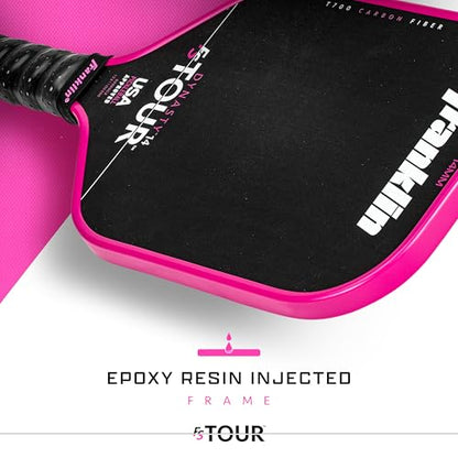 Franklin Sports Pro Pickleball Paddle Set - FS Tour Series Carbon Fiber Paddle, Cover + Eraser - 14mm + 16mm - color: Pink, size: Dynasty - 14mm